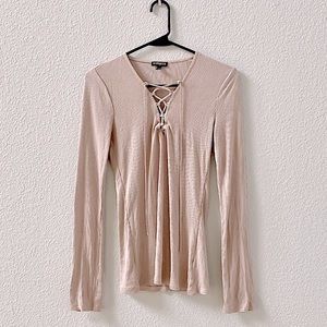 Express Light Pink Criss Cross Top